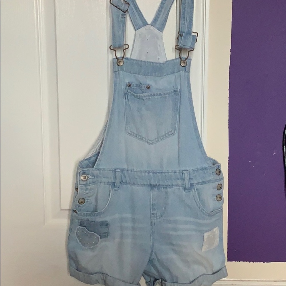 Light washed jean romper